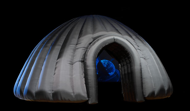  GeoDome Theater by design company, the Elumenati.&nbsp;Worldviews shows were held in both full dome and portable immersive environments. 