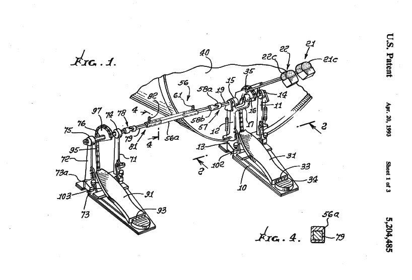 DW double pedal patent