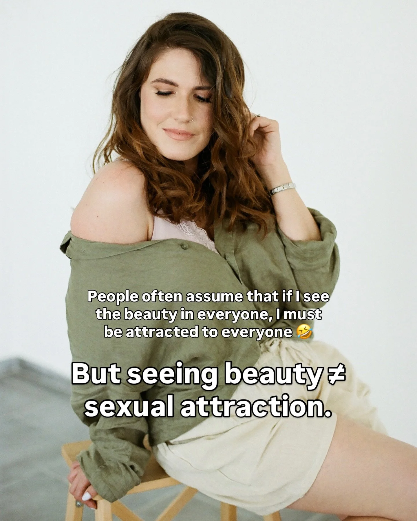 Seeing beauty &ne; attraction.

Think of the sunset.
A puppy.
A newborn baby.

Beauty exists everywhere.

Attraction is something else entirely.

I guess after 16 days of not filtering myself I just can&rsquo;t stop 🤣