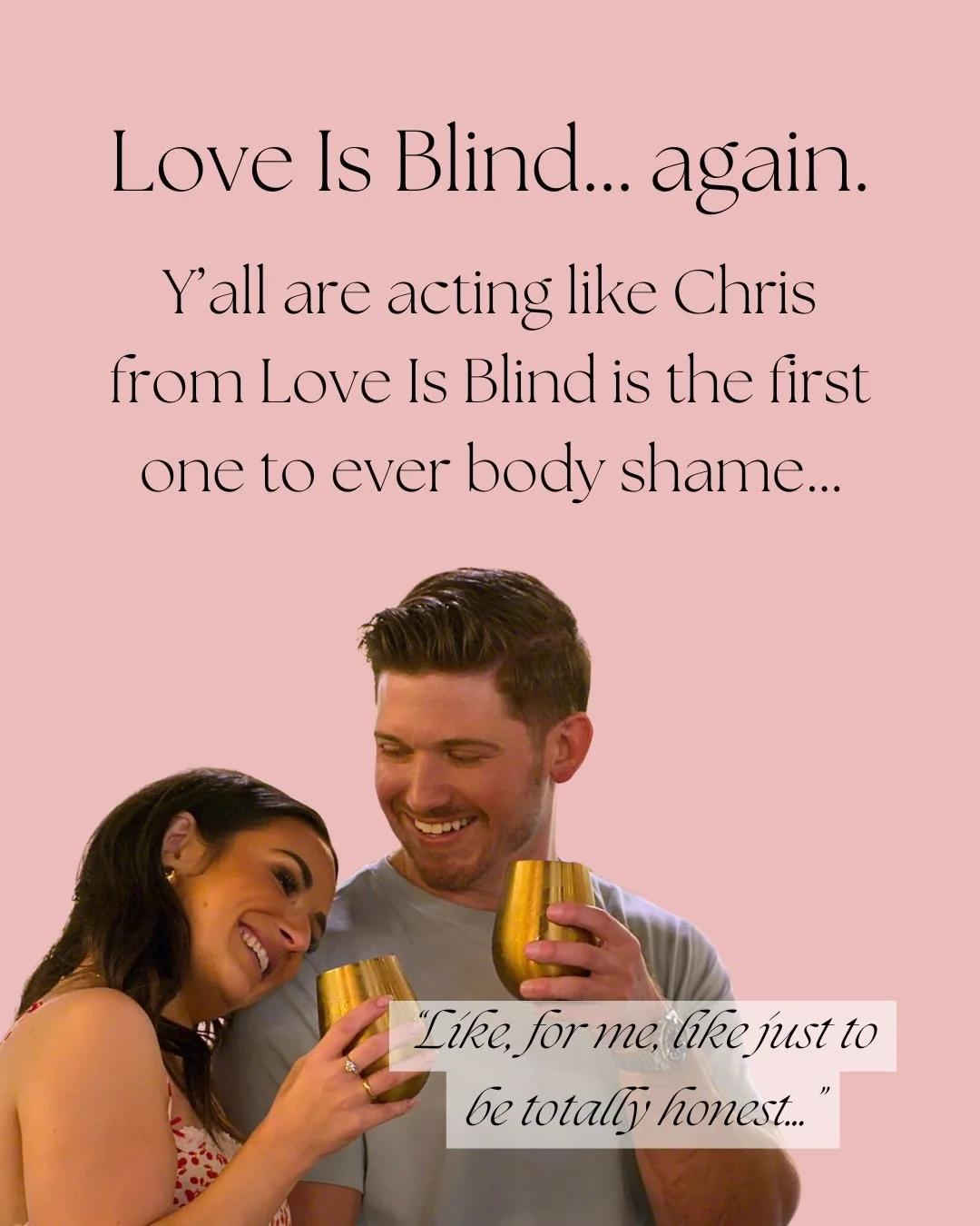 The public conversation around Chris&rsquo;s &ldquo;confession&rdquo; 🤮 about generally dating people who do Pilates everyday and having a different body just wasn&rsquo;t clicking for me&hellip; and I couldn&rsquo;t put my finger on exactly why unt