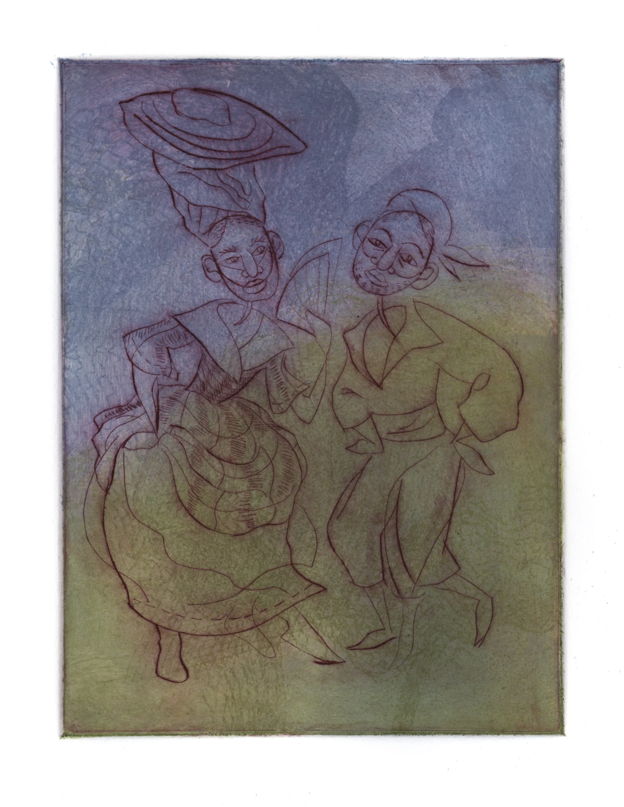  Dans Matinik  Dry point, double plate with soft-ground etching, 4 x 6 inches, 2016 