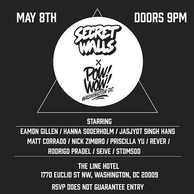 Tonight SEIVE will be painting from our crew to represent @secretwalls @powwowdc !!
