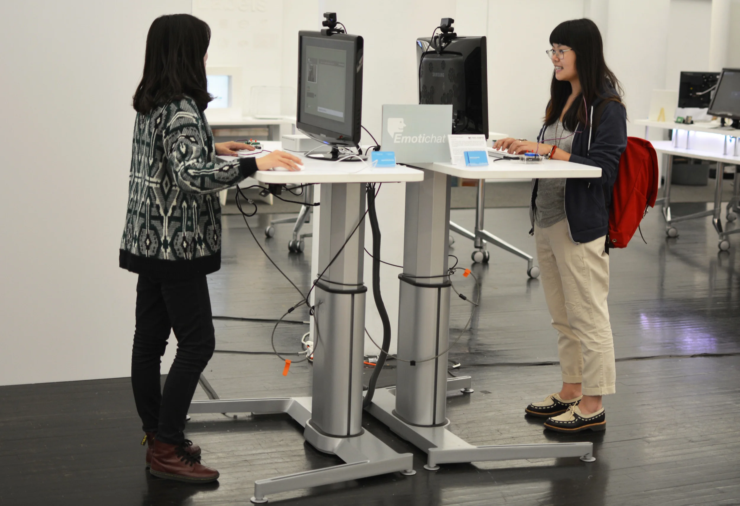 EmotiChat installation at Thesis exhibition, Parsons, 2014.