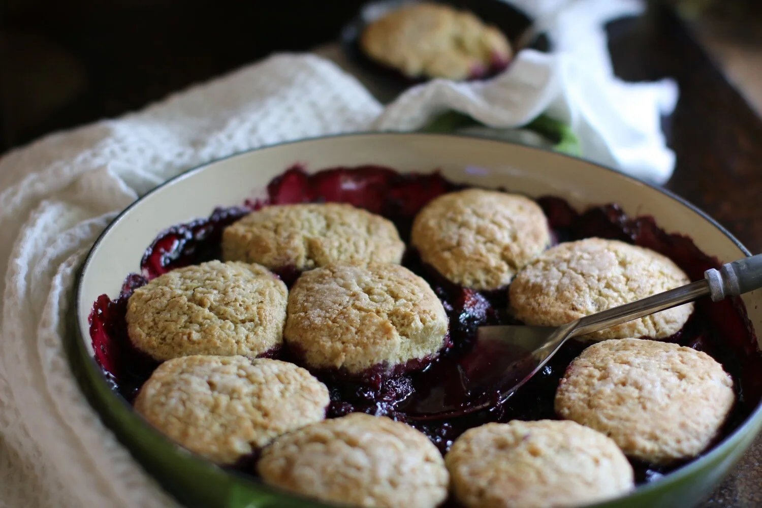 berry cobbler with lemon scented scones