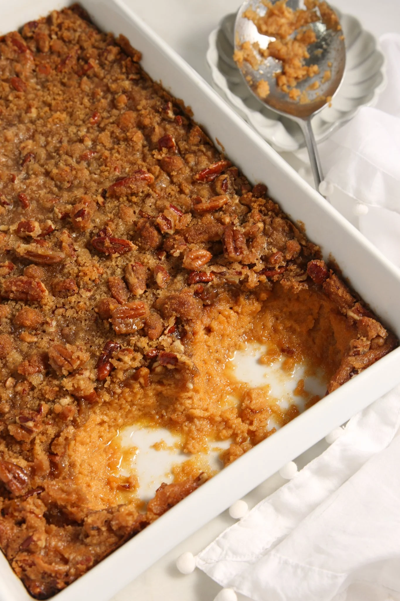 Sweet Potato Casserole with a Praline Topping