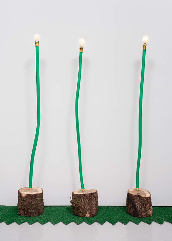 JC16--Hose-Log-Lamps-3,-4-and-5_Garden-hose,-copper-tubing,-live-oak,-lightbulbs_dimensions-variable.jpg