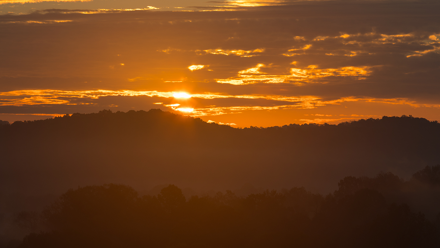 Ball of fire through the clouds