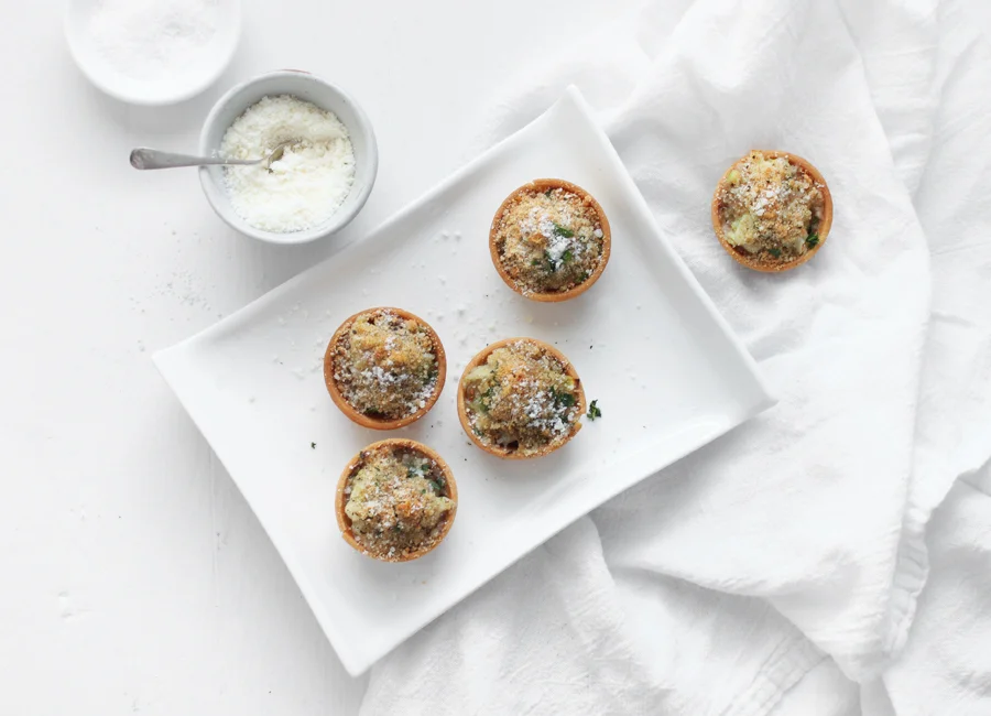 oyster tartlettes with creamed leeks