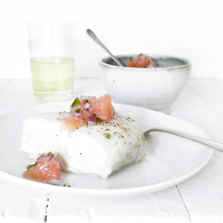 halibut with grapefruit salsa