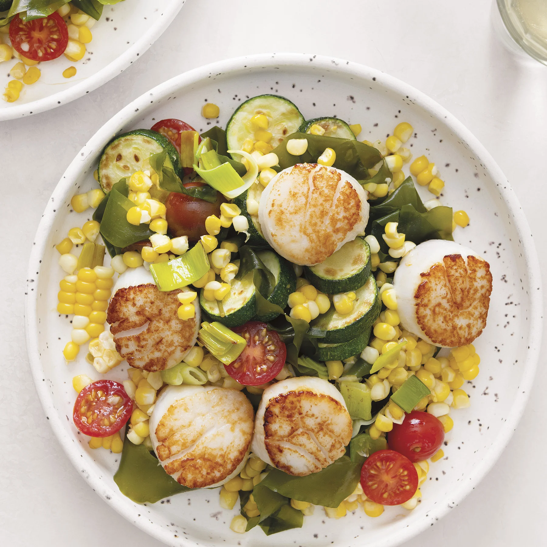 kelp summer succotash with scallops