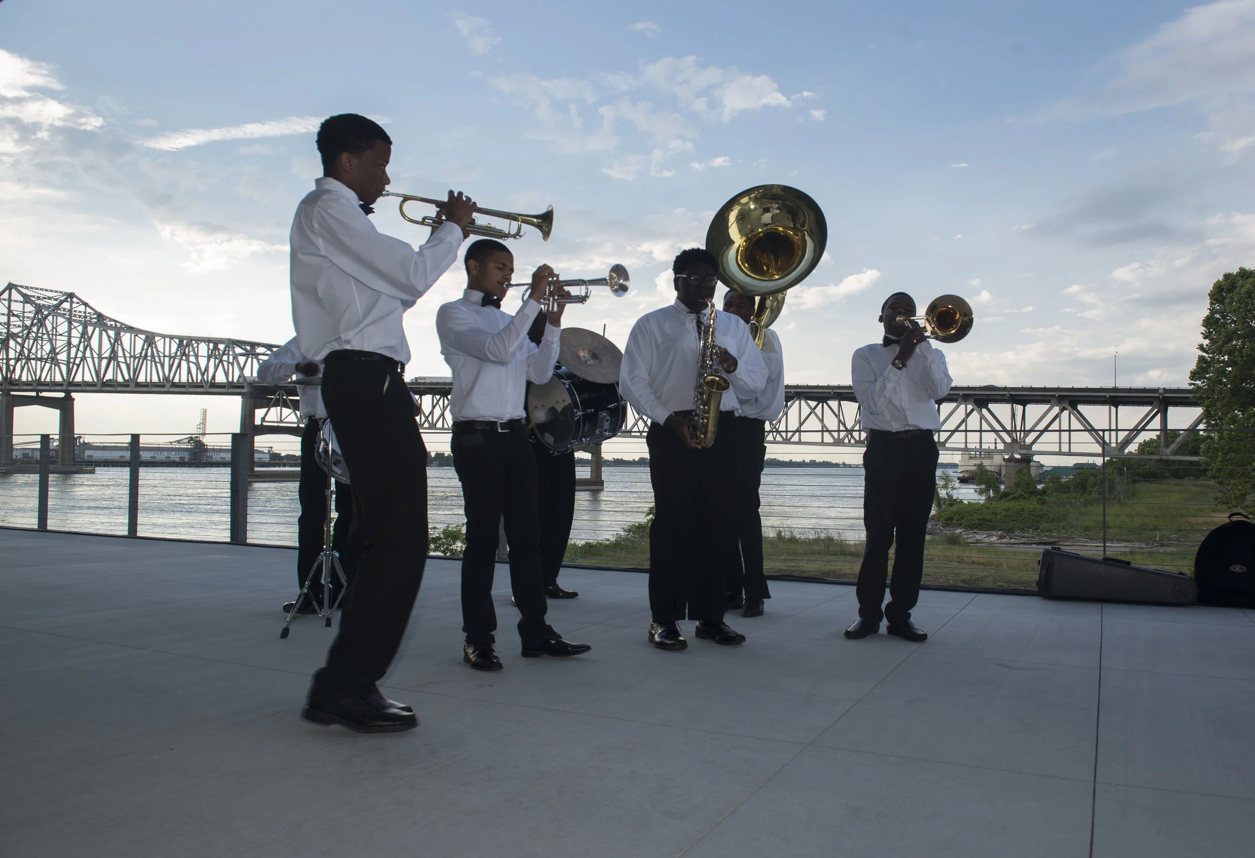 The McKinley Middle Magnet Brass Band played for us outside- what a treat!