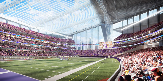 Artist rendering of the view from inside the stadium. 