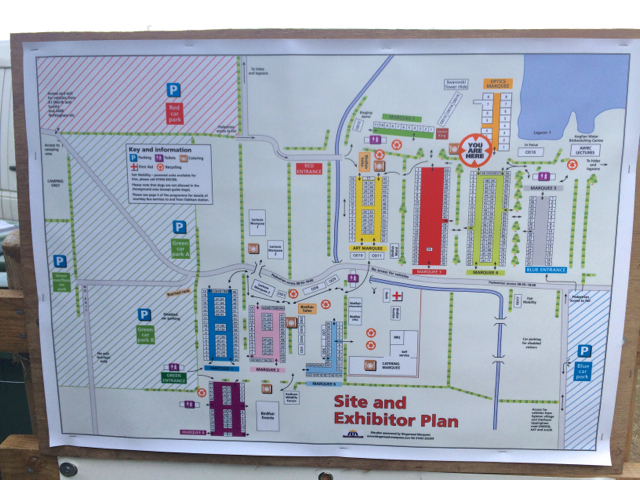 The map that shows where the marquees and lecture areas are for BirdFair...it's enormous. 