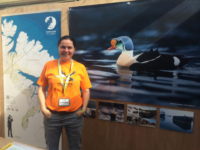 One of many cool encounters at BirdFair: the Biotope booth. The make gorgeous blinds (or hides) for photography and wildlife watching. I especially loved their floating blind for taking pictures of sea ducks. 