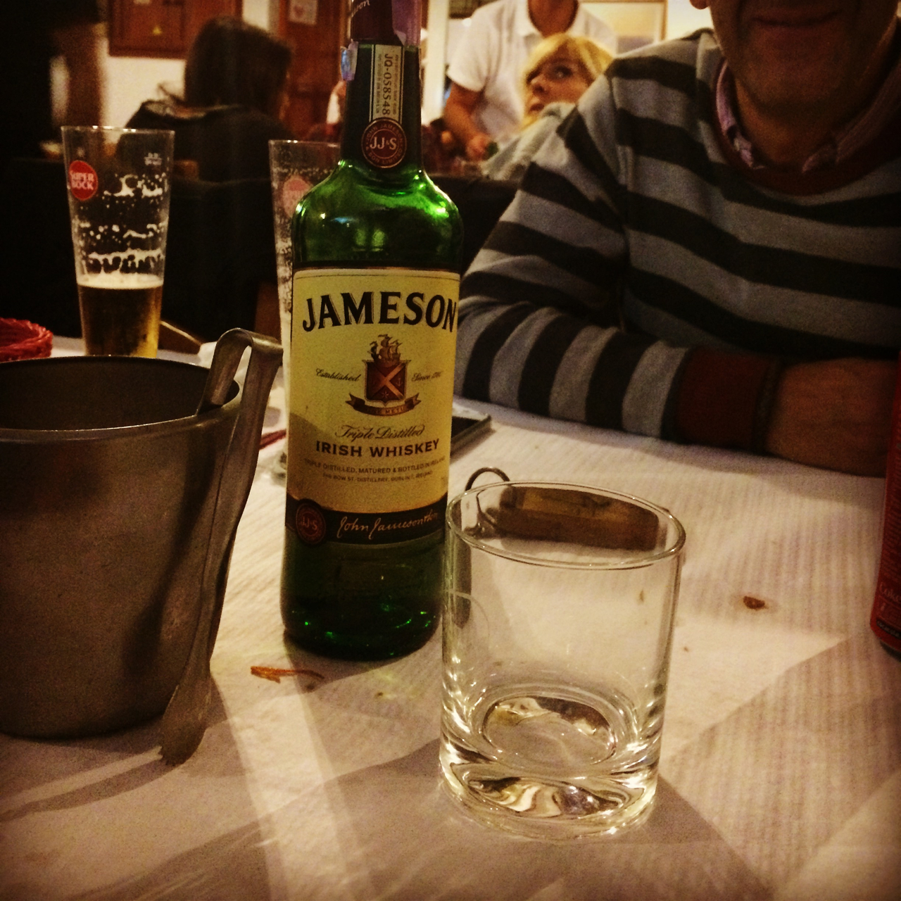 After dinner I asked for a Jameson on the rocks. The restaurant set down the bottle, a glass and the ice bucket. This happened at every restaurant where I ordered a whiskey in Portugal. With great power comes great responsibility.