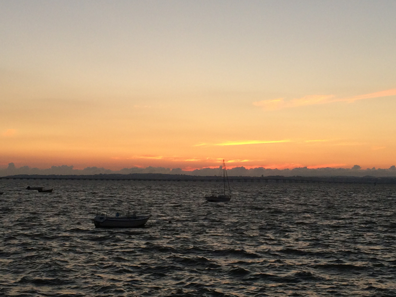 The view of Lisbon from outside our hotel in Alchochete.