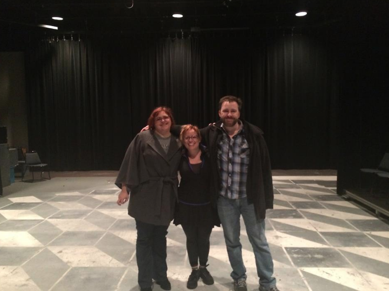 My friends Amy and Jody went with me to Terre Haute for a professor's retirement and we stood on the old New Theatre state where we honed our performance, directing and writing skills. 