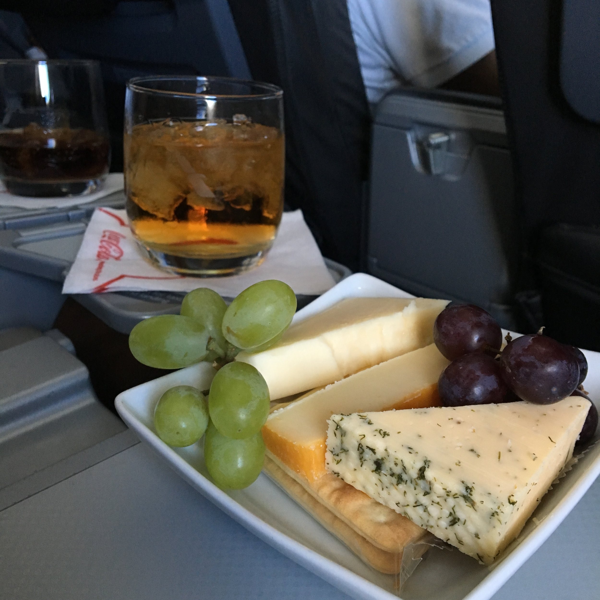 First class on an International Flight doesn't play any games when it comes to food or booze. Thank you, American Airlines.