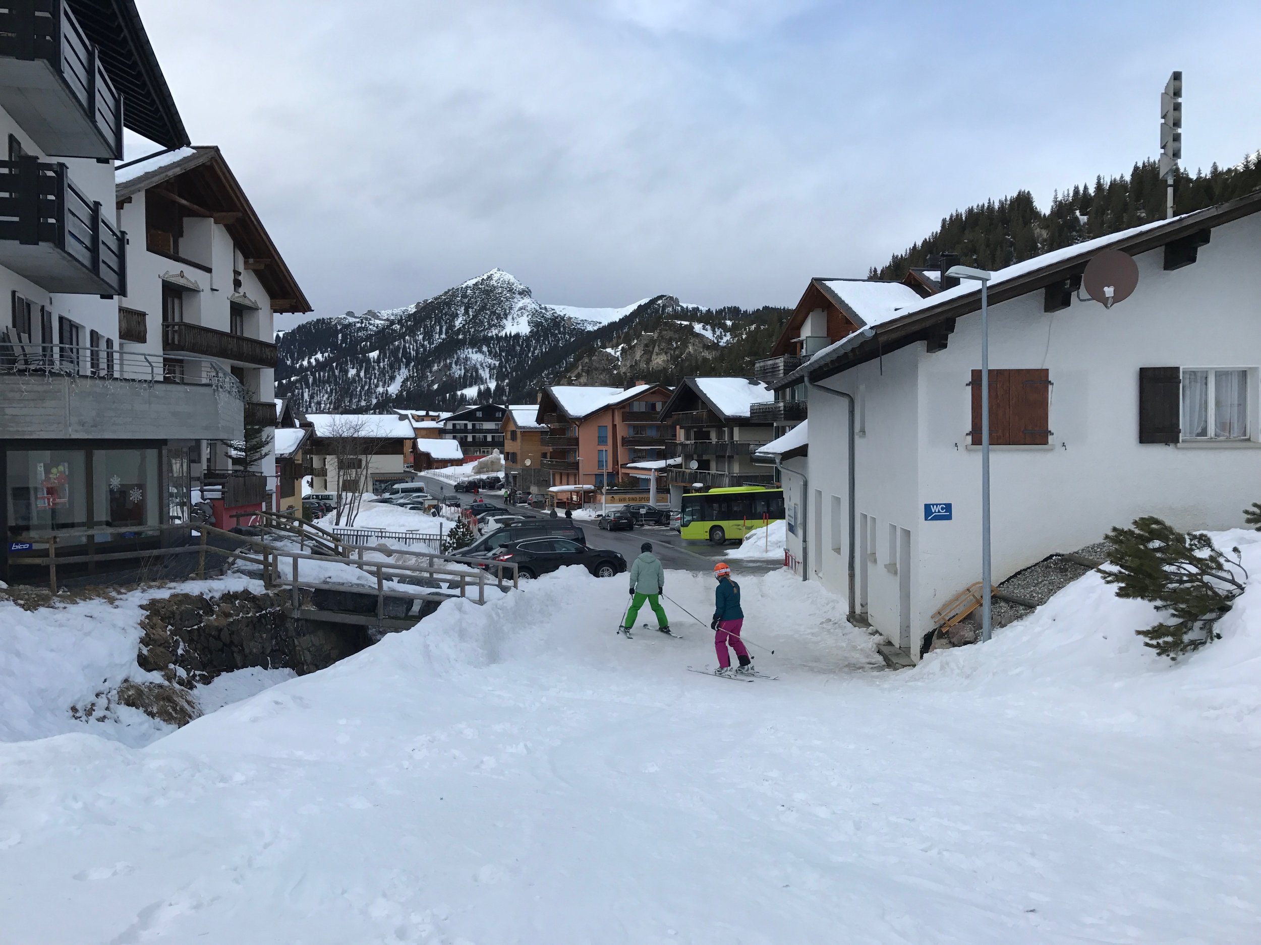 We arrived in the resort village of Malbun and had to be careful to dodge the skiers. 