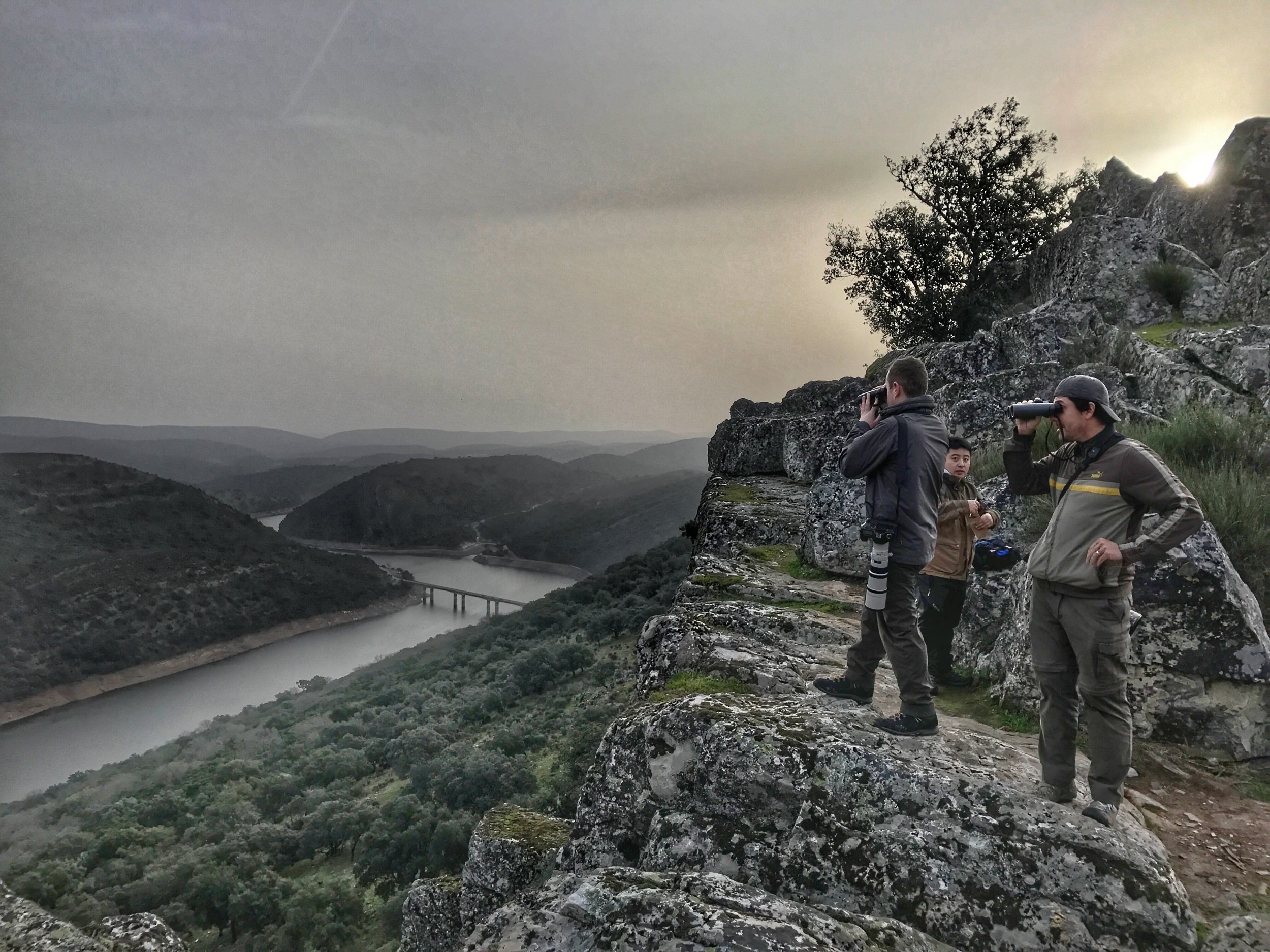 Birders looking badass as hell climbing up to Monfragüe Castle to do some birding in Monfragüe National Park in Extremadura. 