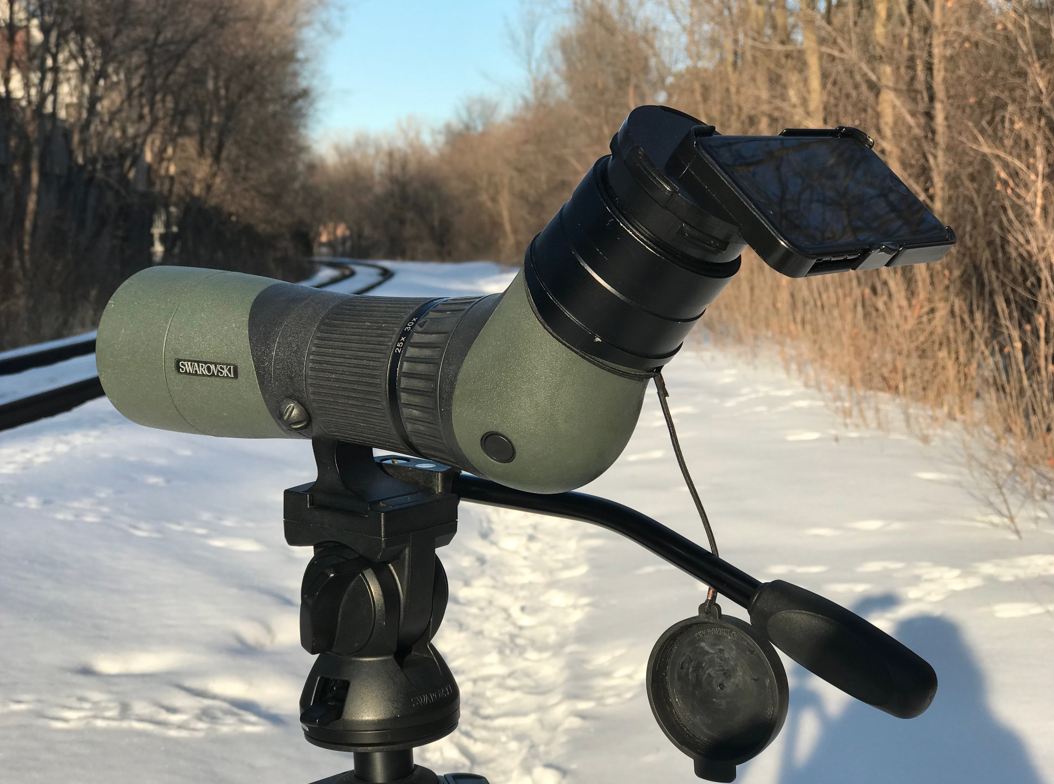 My current setup. I mostly use my iPhone x with a PhoneSkope Adapter and a Swarovski ATX 65mm scope. I love the light weight set up of this kit. Sometimes I do use the 95mm scope as well, but this is my go to set up.