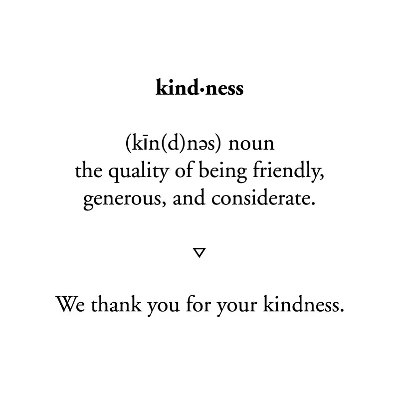 Here at Of Note we will be taking this week to recognize those who have been kind to us along the way.