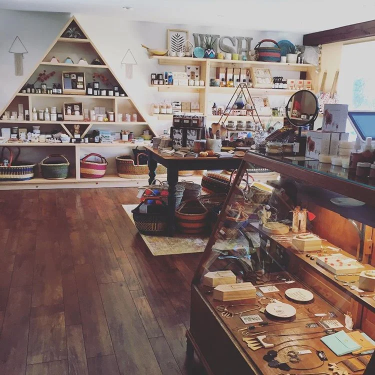 Shop view of Wish Gift Co. in Cape Cod, MA. 