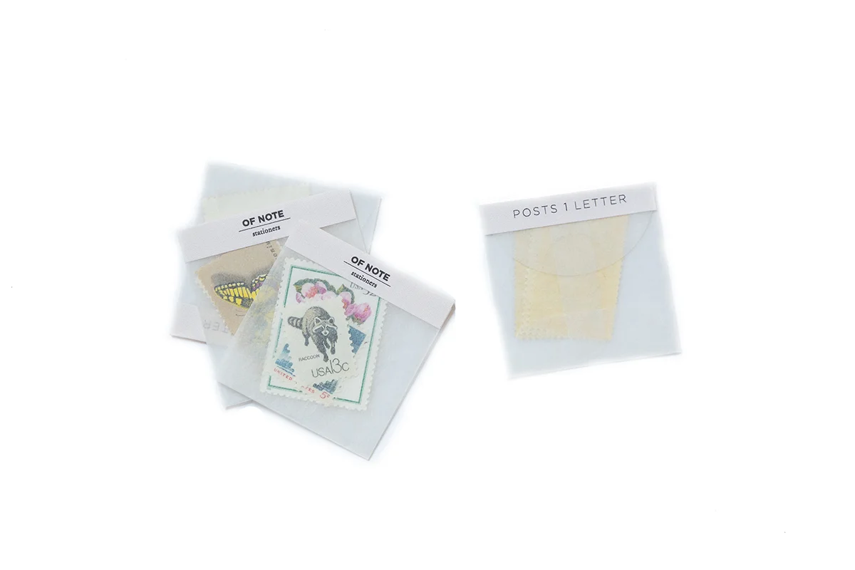 " Your snail mail will never have looked so good with these hand-selected, unused vintage stamps. Keep them in their adorable packet until you’re ready to adorn your next letter."