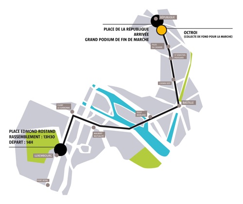 Map of the route, thanks to GayPride.fr