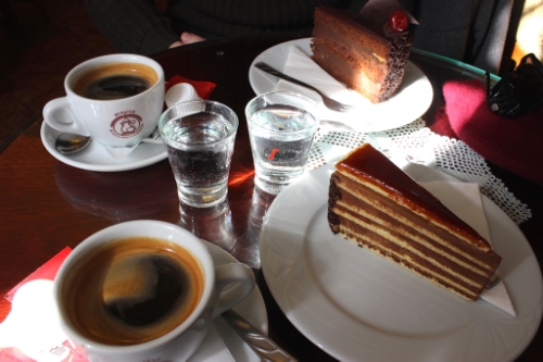 Cake and coffee time in Budapest...