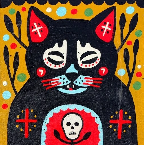 Black Cat With Skull.JPG