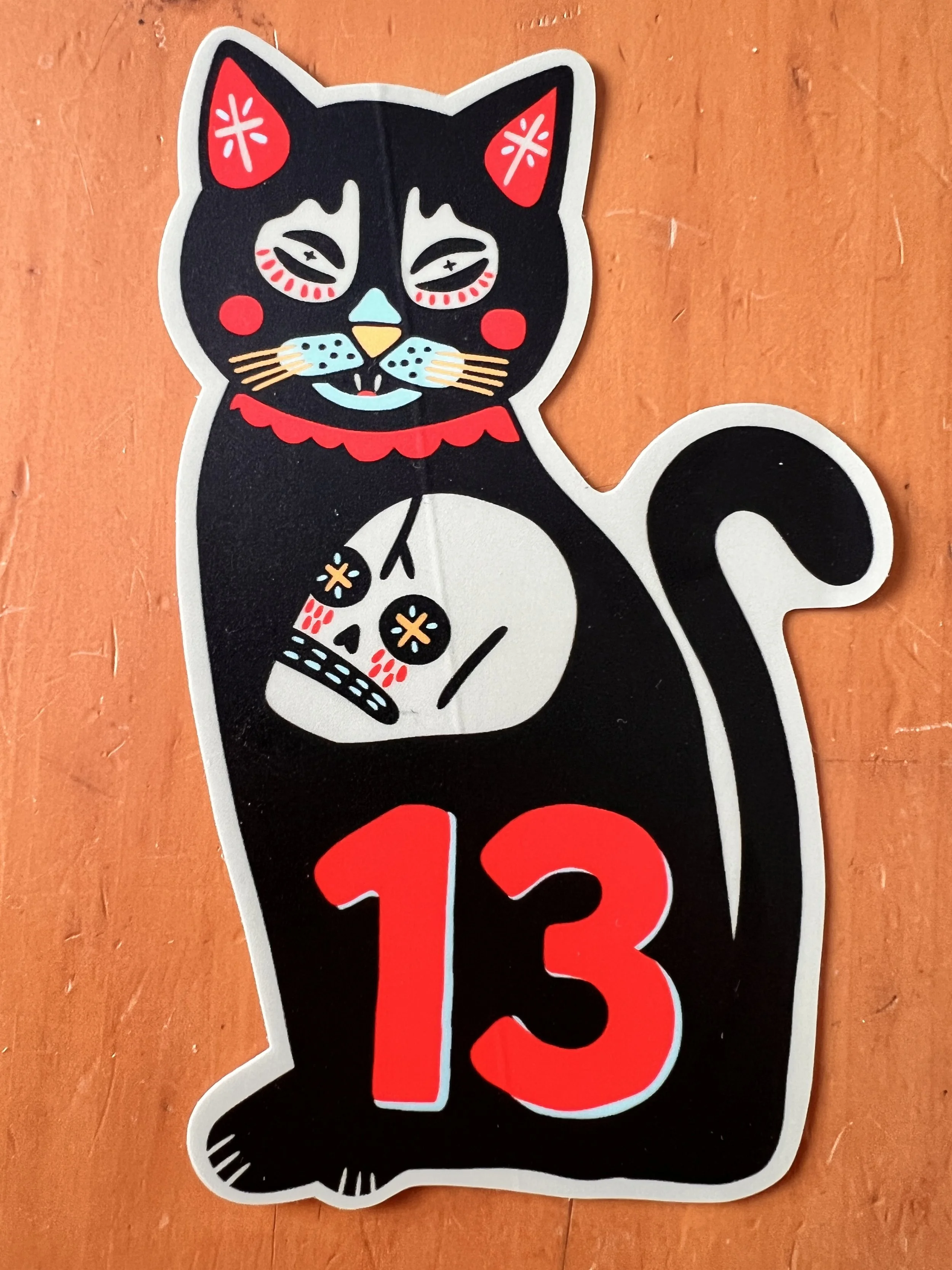 "Full Black Cat 13" Sticker