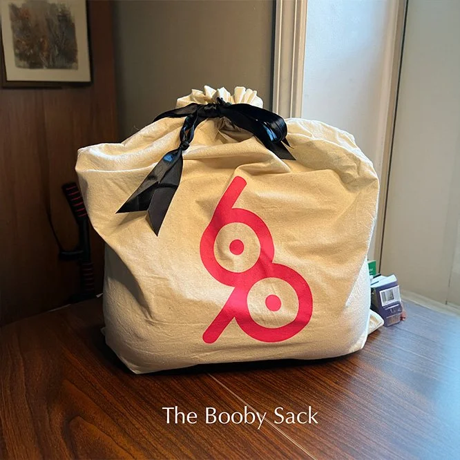 The Booby Pillow comes with Logo Carry Bag. Great for storing and keeping safe from greedy hands.