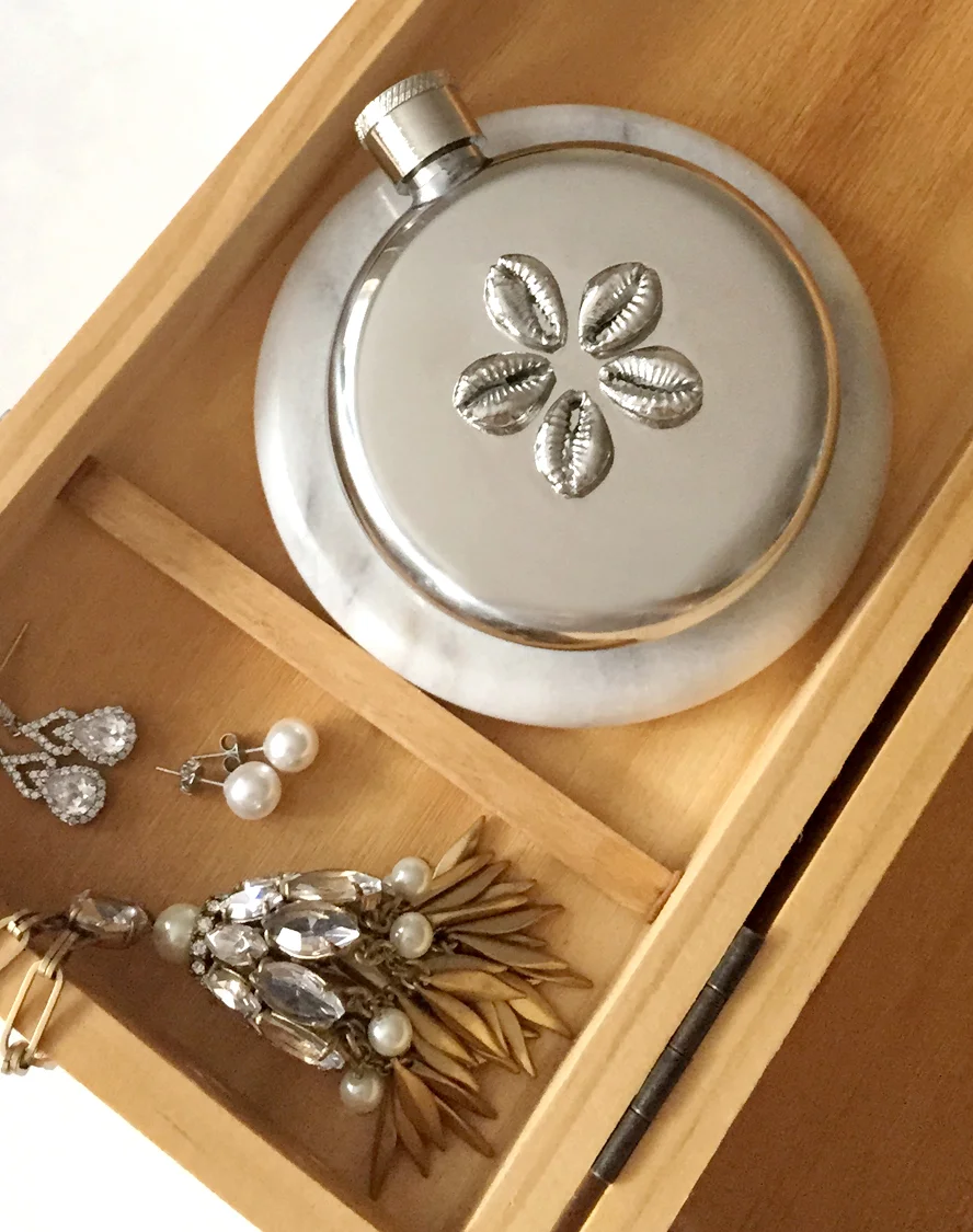 Seashell Embellished Flask