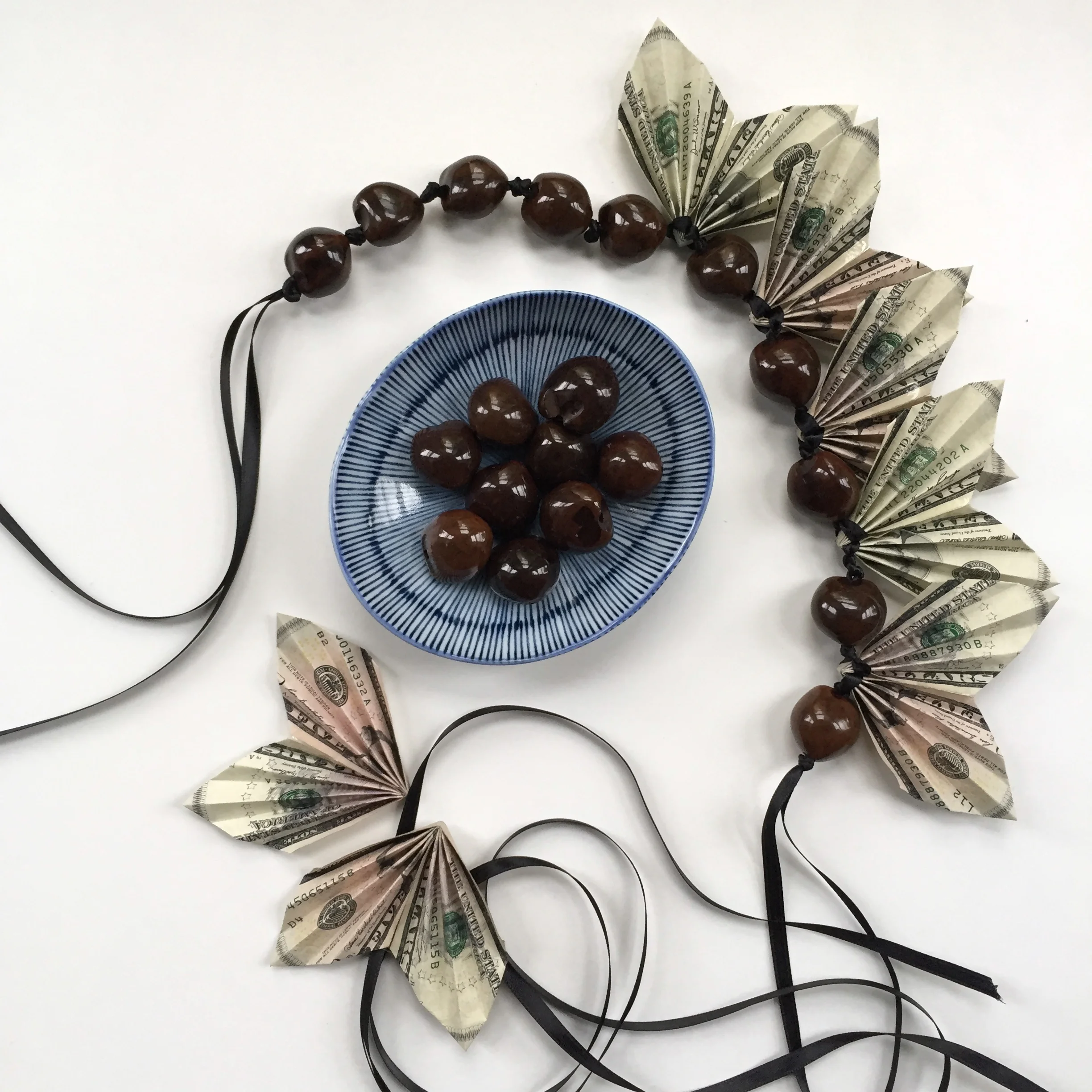 Money Lei with Kukui Nuts