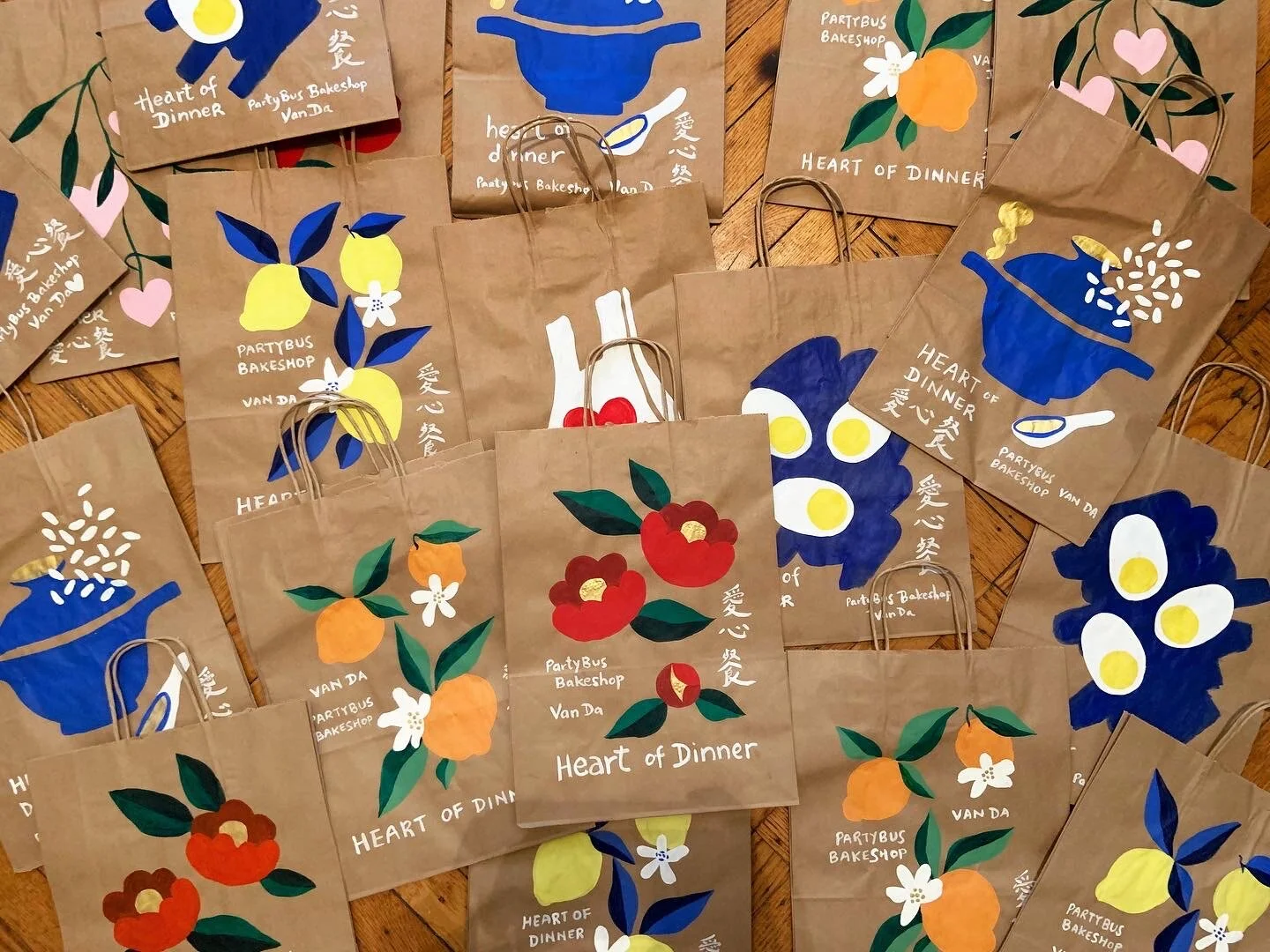 Heart Of Dinner Painted Paper Bags (I)
