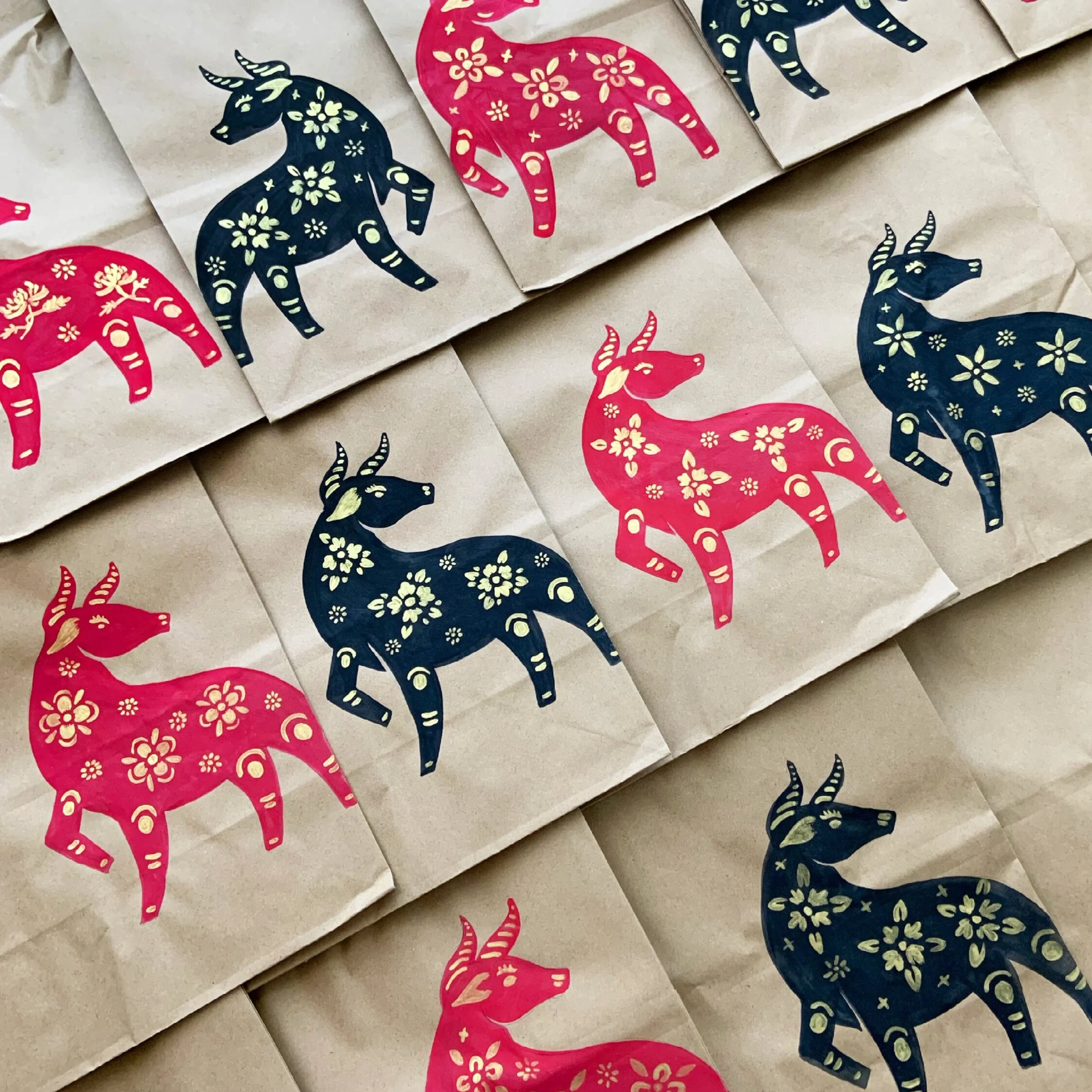 Heart of Dinner Painted Paper Bags (III)