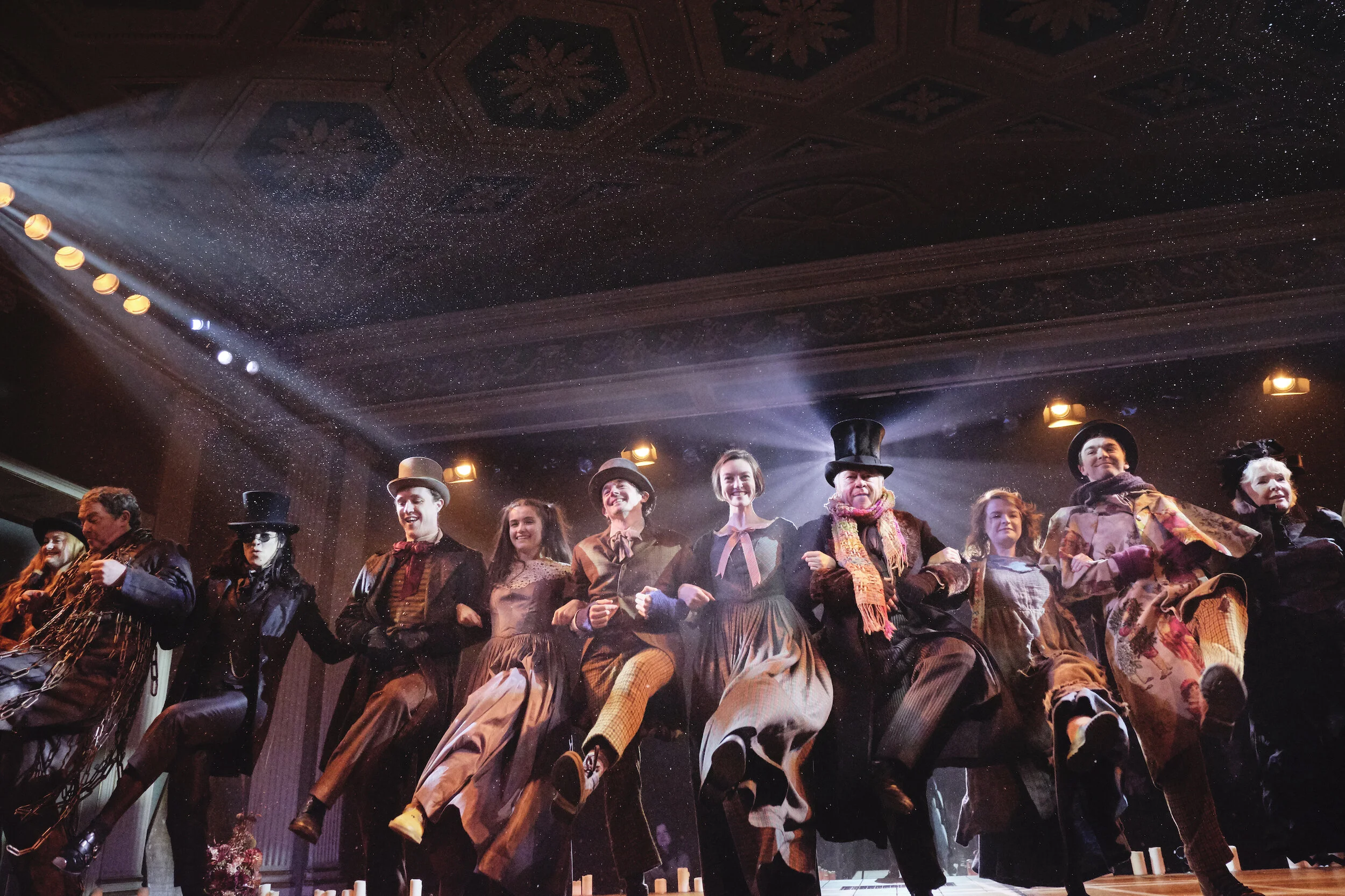 Written by Jack Thorne after Dickens, directed by Selina Cartmell, set and lighting design by Ciaran Bagnall, costume design by Katie Davenport, sound design by Denis Clohessy, choreography by David Bolger, Musical Director: Cathal Sinnott, Associat