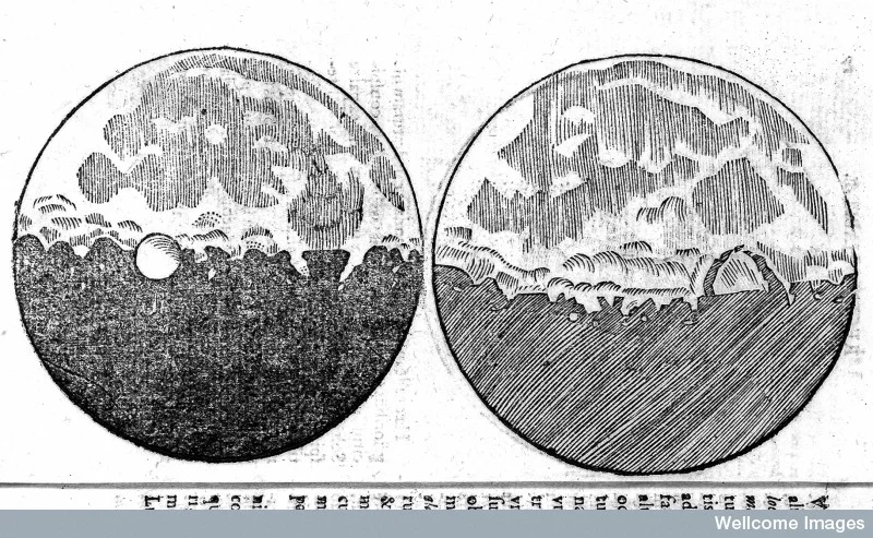 Drawing of two moons by Galileo Galilei, Wellcome Library London