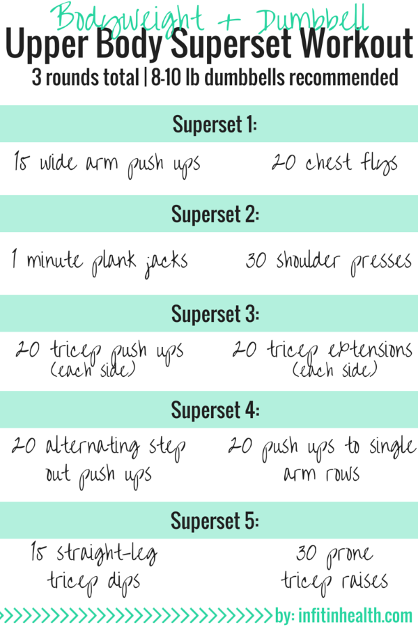 Bodyweight Dumbbell Upper Body Superset Workout