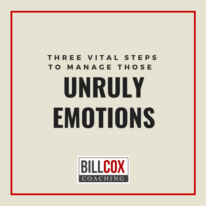 Three Vital Steps to Manage those Unruly Emotions