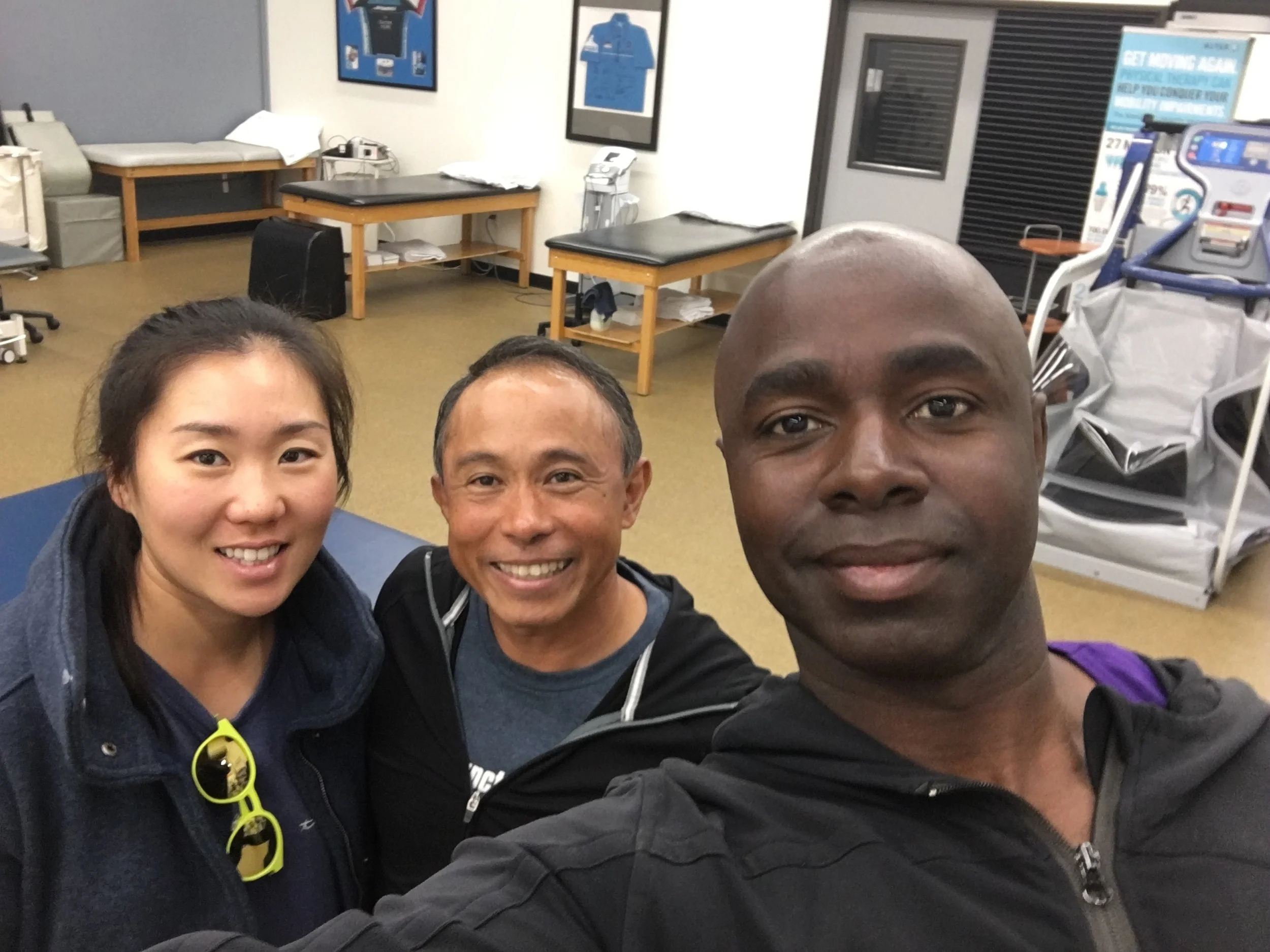 Coach Milo with his favorite LPGA player and one of the world's best physical therapists.