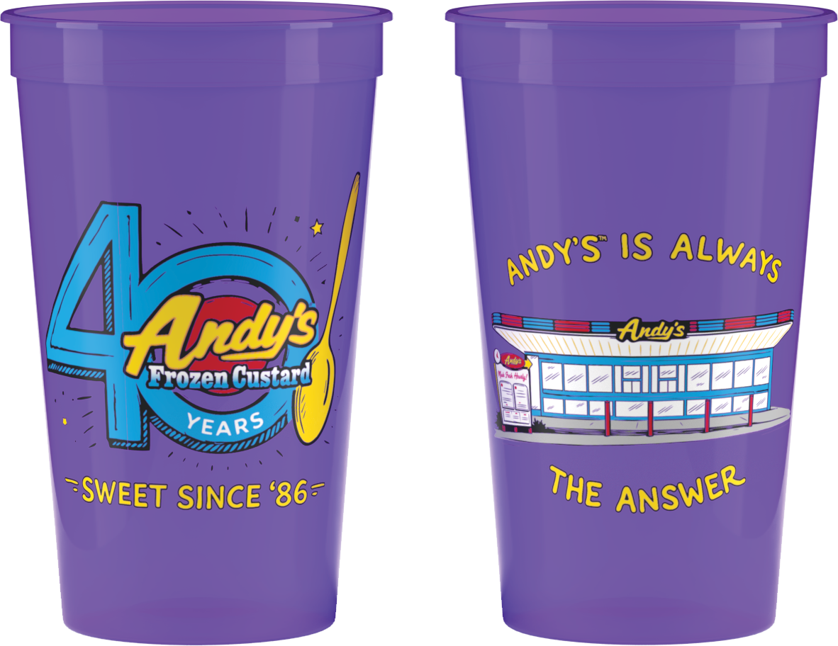 40 years Andy's Is Always The Answer purple cup