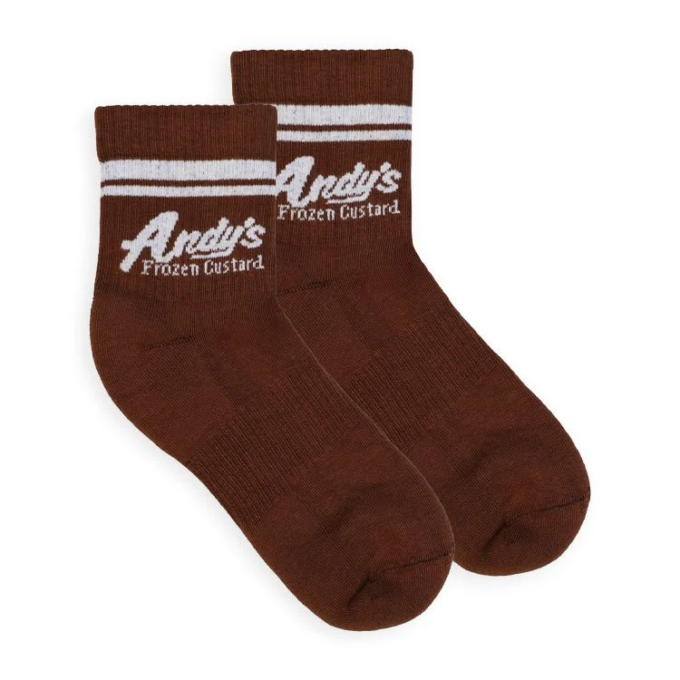 Andy’s Frozen Custard Chocolate Athletic Crew Socks