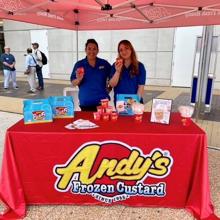 Andy's Frozen Custard shared FreezCretes at the main entrance of McCormick Place to kick-off the Chicago Auto Show 2021! Find us Thursday - Sunday 6:30-10P at the Chicago Auto Show Street Fest. Spin the wheel and enter to win Andy's FOR A YEAR!  #Chi