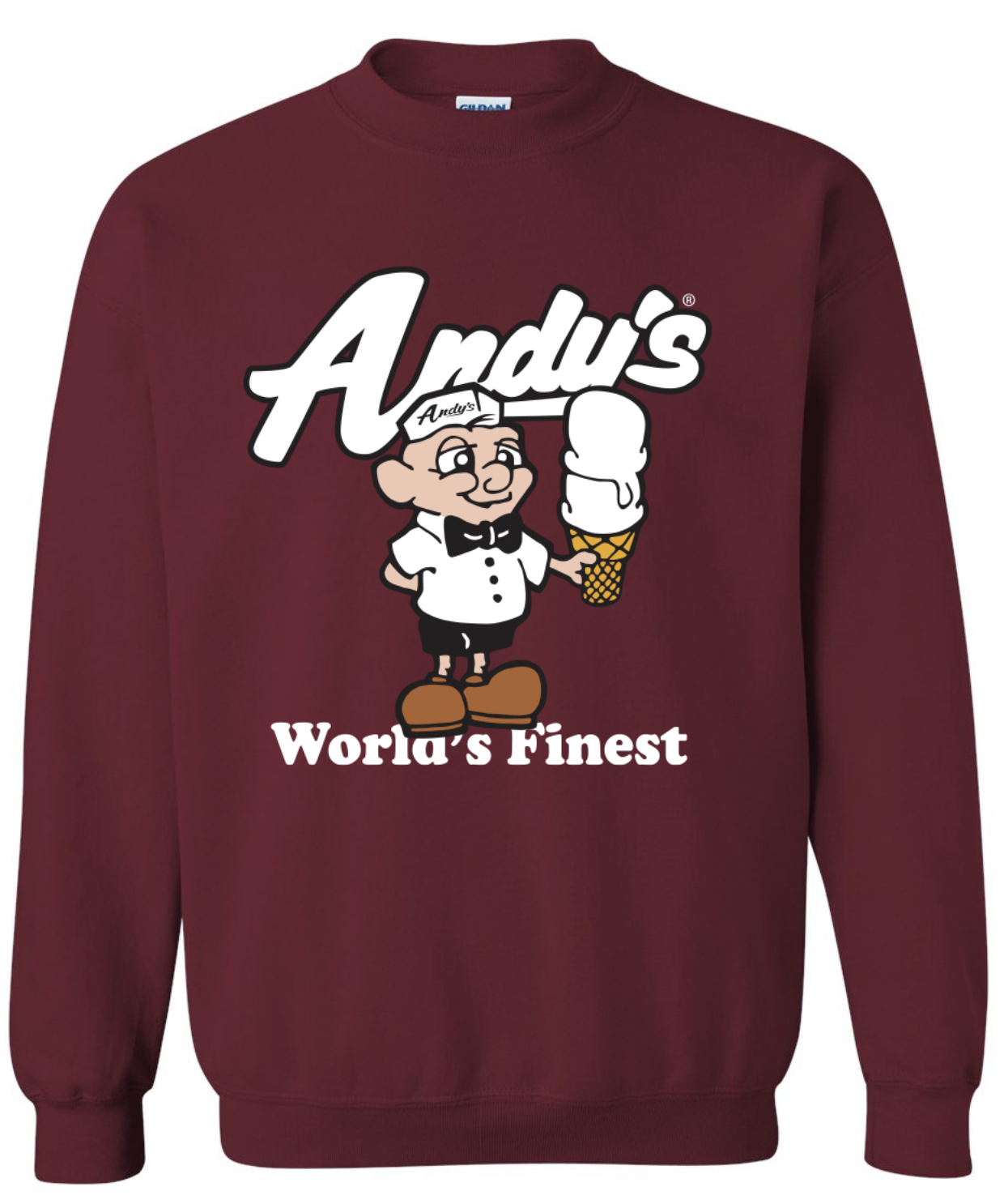 andys hugh burgundy crew sweatshirt