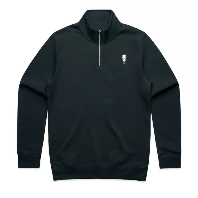 Andys Frozen Custard Cone Quarter Zip Pullover Navy