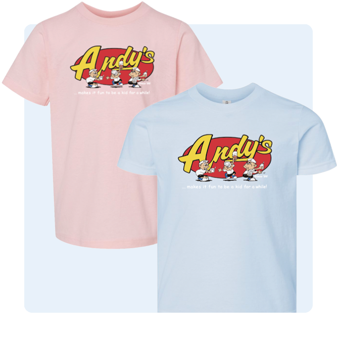 Andy's dancing Hugh kids tshirts