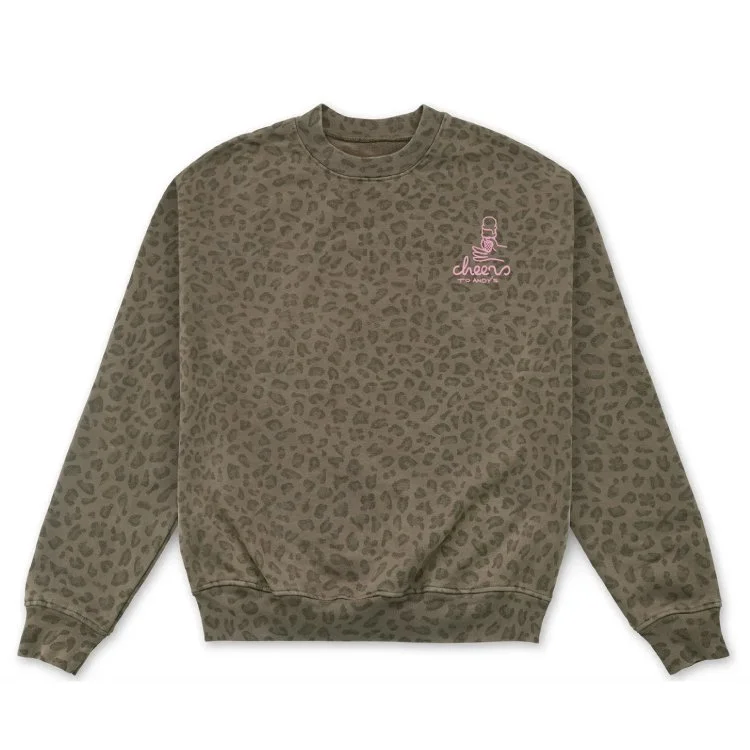 andys frozen custard cheers vintage leopard sweatshirt front