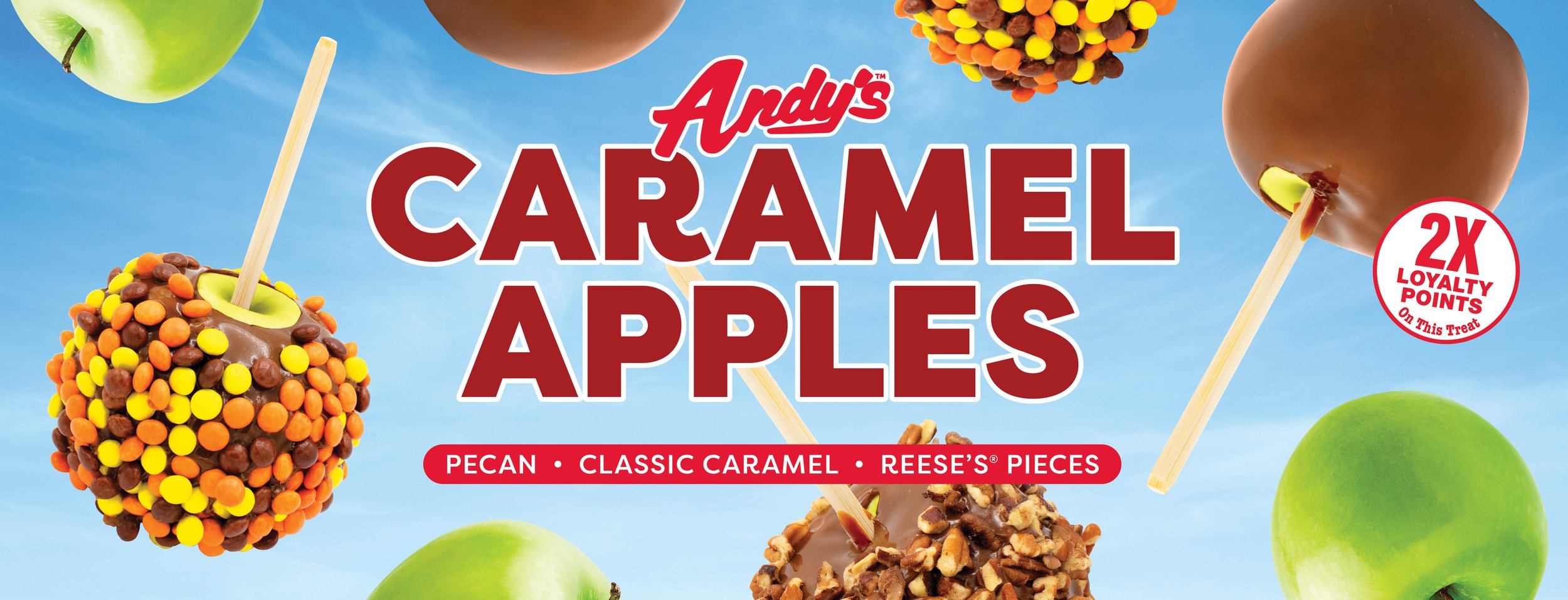 Andy's caramel apples pecan classic caramel resse's pieces